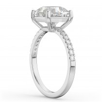 Cushion Cut Moissanite & Diamond Engagement Ring 14k White Gold (2.36ct)