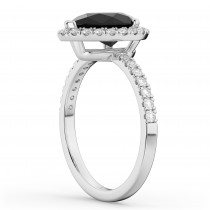 Pear Black Diamond & Diamond Engagement Ring 14K White Gold (2.51ct)