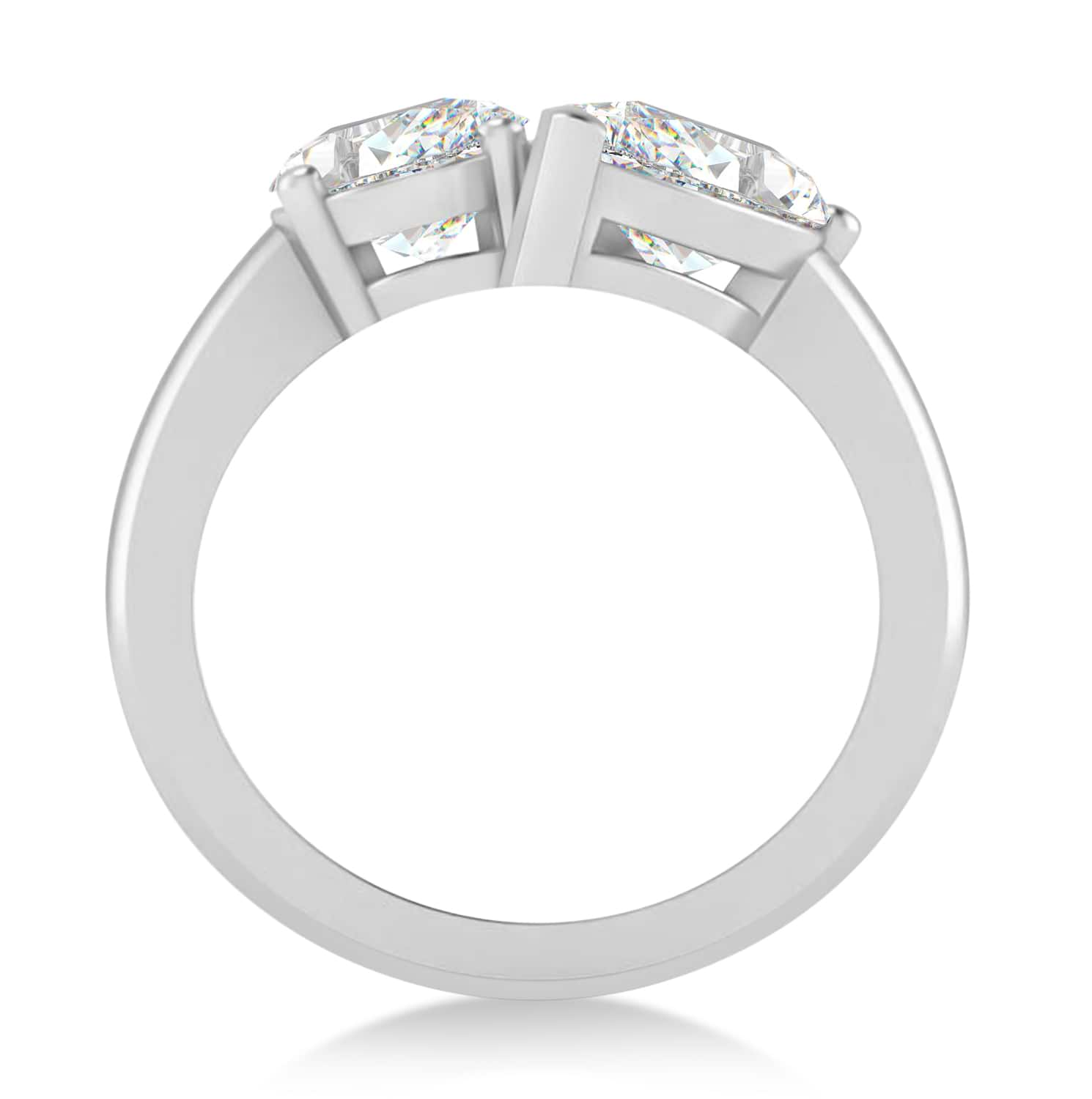 Oval/Pear Lab Grown Diamond Toi et Moi Ring 14k White Gold (4.50ct)