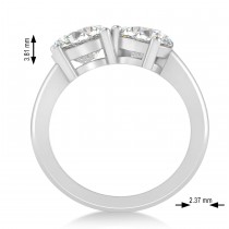 Round/Pear Lab Grown Diamond Toi et Moi Ring 14k White Gold (4.00ct)