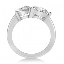 Pear/Oval Lab Grown Diamond Toi et Moi Ring 14k White Gold (6.00ct)