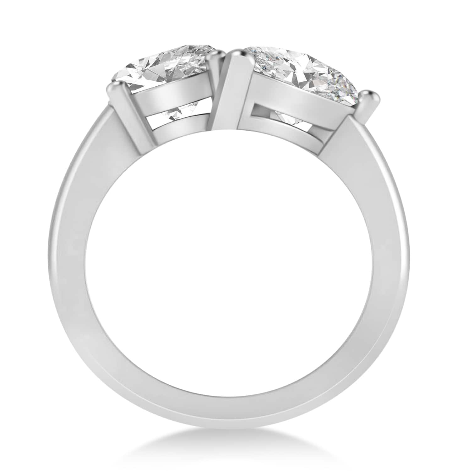 Pear/Oval Lab Grown Diamond Toi et Moi Ring 14k White Gold (6.00ct)