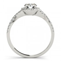 Twisted Cushion Moissanite Engagement Ring 14k White Gold (1.50ct)