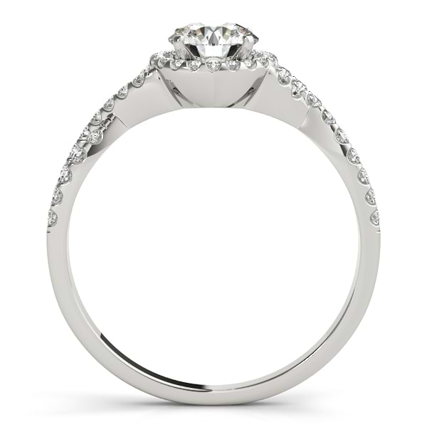 Twisted Cushion Moissanite Engagement Ring 14k White Gold (1.50ct)