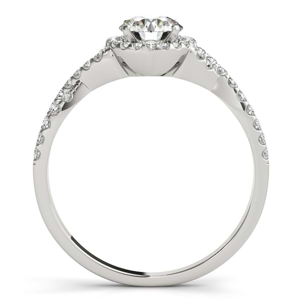 Twisted Infinity Engagement Ring Bridal Set 14k White Gold 0.27ct