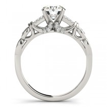 Diamond Antique Style Bridal Set Setting 14k White Gold (0.18ct)