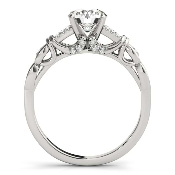 Diamond Antique Style Bridal Set Setting 14k White Gold (0.18ct)