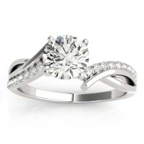 Diamond Twist Bypass Bridal Set Setting 14k White Gold (0.17ct)