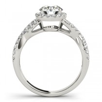 Diamond Infinity Twisted Halo Engagement Ring 14k White Gold 1.50ct