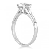 Cathedral Princess Cut Diamond Engagement Ring 14k White Gold (0.50ct)