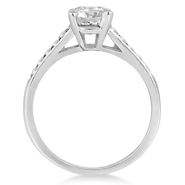 Cathedral Princess Cut Diamond Engagement Ring 14k White Gold (0.50ct)