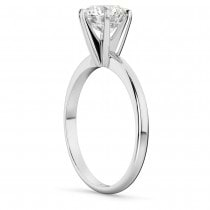 Six-Prong 14k White Gold Solitaire Engagement Ring Setting