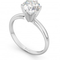 Six-Prong 14k White Gold Solitaire Engagement Ring Setting