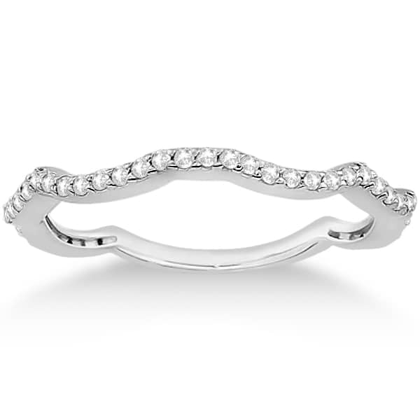 Infinity Diamond Engagement Ring with Band 14k White Gold (0.65ct)