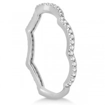 Infinity Diamond Engagement Ring with Band 14k White Gold (0.65ct)