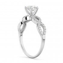 Twisted Infinity Diamond Engagement Ring Setting 14K White Gold (0.21ct)