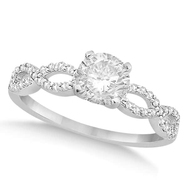 Twisted Infinity Round Diamond Engagement Ring 14k White Gold (0.50ct)