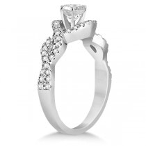 Diamond Infinity Halo Engagement Ring & Band Set 14K White Gold (0.60ct)