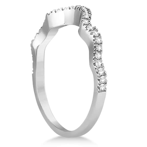 Diamond Infinity Halo Engagement Ring & Band Set 14K White Gold (0.60ct)