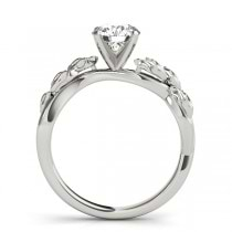 Solitaire Tulip Vine Leaf Engagement Ring Setting 14k White Gold