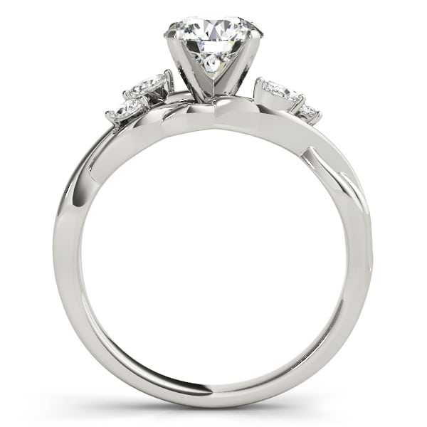 Diamond Marquise Vine Leaf Engagement Ring Setting 14k White Gold (0.20ct)