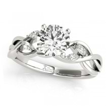 Twisted Round Moissanites Bridal Sets 18k White Gold (1.73ct)