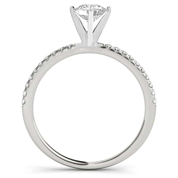 Lab Grown Diamond Accented Engagement Ring Setting 14k White Gold (2.62ct)