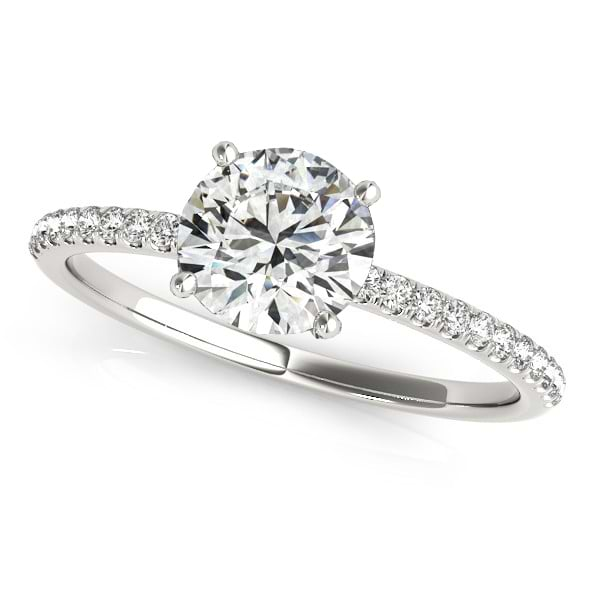 Lab Grown Diamond Accented Engagement Ring Setting 14k White Gold (4.12ct)