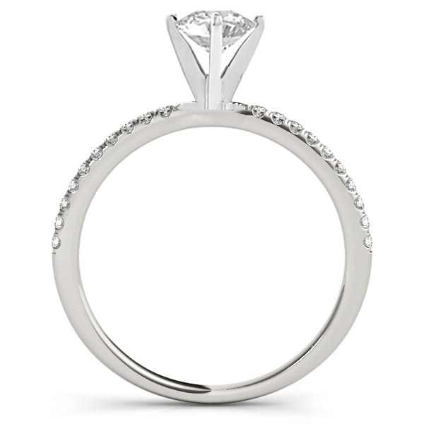 Lab Grown Diamond Accented Engagement Ring Setting 14k White Gold (4.12ct)