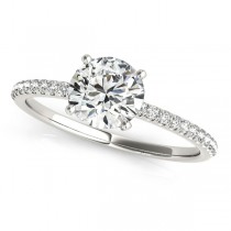 Lab Grown Diamond Accented Engagement Ring Setting 14k White Gold (4.62ct)