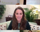 Duchess Kate talking with the parents this week. Photo: Screenshot.