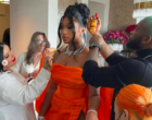 Megan Thee Stallion getting ready for the 2021 Grammy Awards. Photo: Instagram.